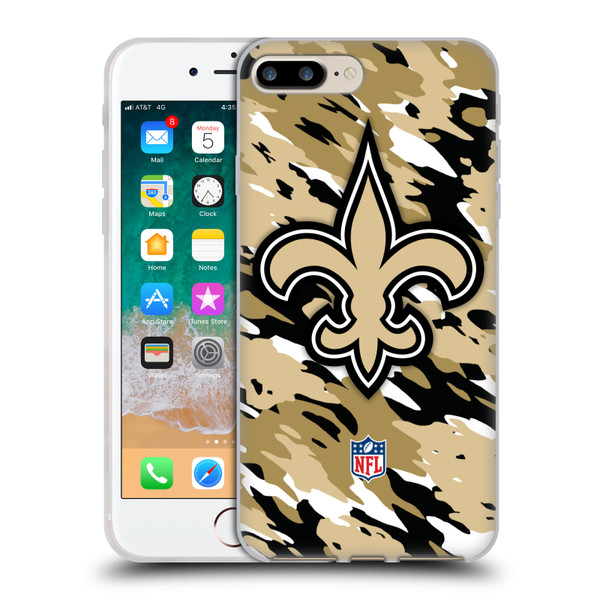 NFL New Orleans Saints Logo Camou Soft Gel Case for Apple iPhone 7 Plus / iPhone 8 Plus