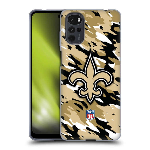NFL New Orleans Saints Logo Camou Soft Gel Case for Motorola Moto G22