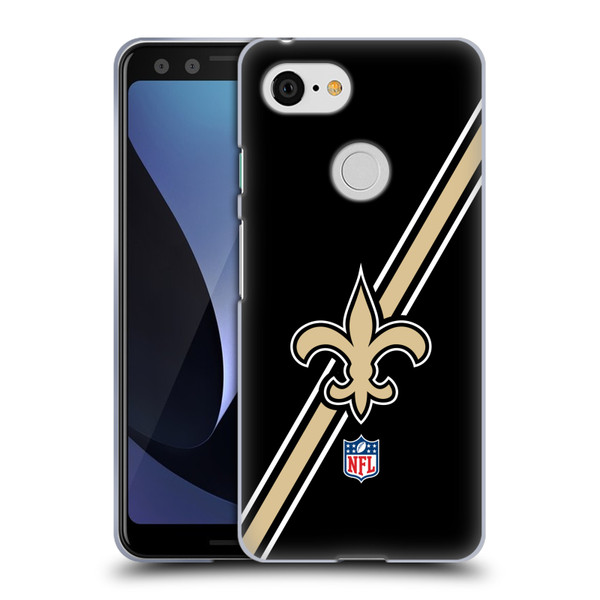 NFL New Orleans Saints Logo Stripes Soft Gel Case for Google Pixel 3