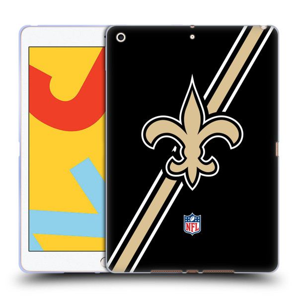 NFL New Orleans Saints Logo Stripes Soft Gel Case for Apple iPad 10.2 2019/2020/2021