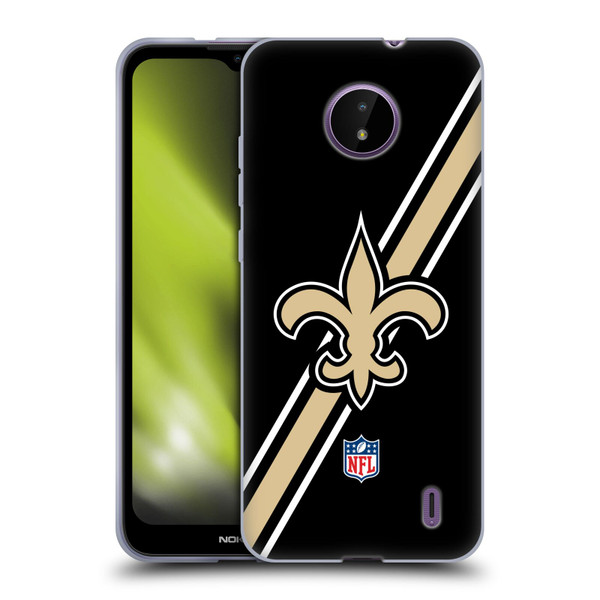 NFL New Orleans Saints Logo Stripes Soft Gel Case for Nokia C10 / C20