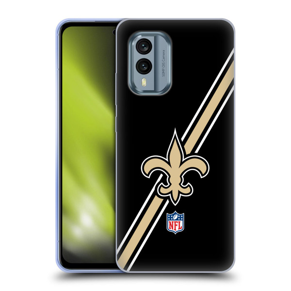 NFL New Orleans Saints Logo Stripes Soft Gel Case for Nokia X30