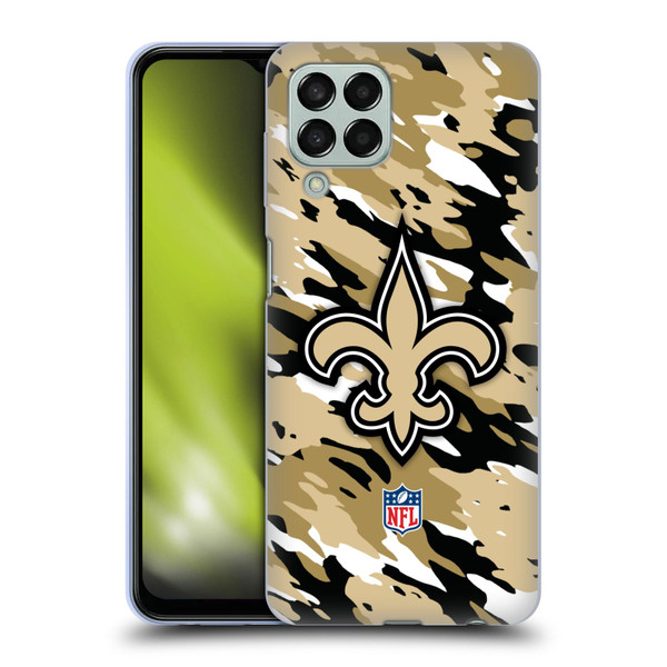 NFL New Orleans Saints Logo Camou Soft Gel Case for Samsung Galaxy M33 (2022)
