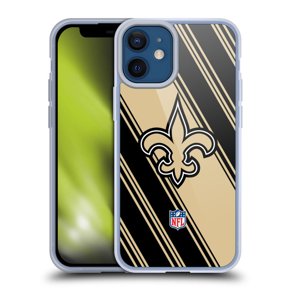 NFL New Orleans Saints Artwork Stripes Soft Gel Case for Apple iPhone 12 Mini