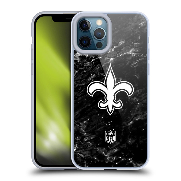 NFL New Orleans Saints Artwork Marble Soft Gel Case for Apple iPhone 12 Pro Max