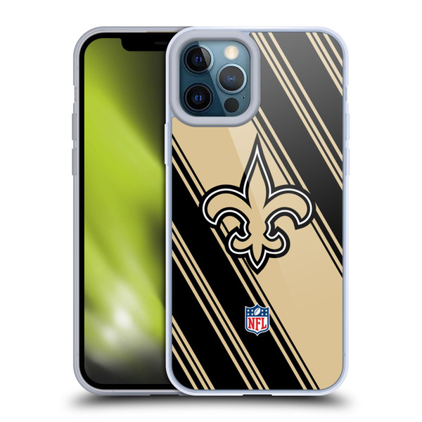 NFL New Orleans Saints Artwork Stripes Soft Gel Case for Apple iPhone 12 Pro Max