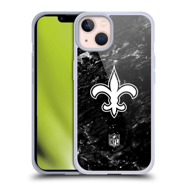 NFL New Orleans Saints Artwork Marble Soft Gel Case for Apple iPhone 13