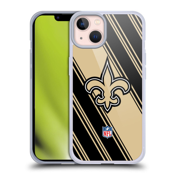 NFL New Orleans Saints Artwork Stripes Soft Gel Case for Apple iPhone 13