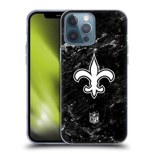 NFL New Orleans Saints Artwork Marble Soft Gel Case for Apple iPhone 13 Pro Max