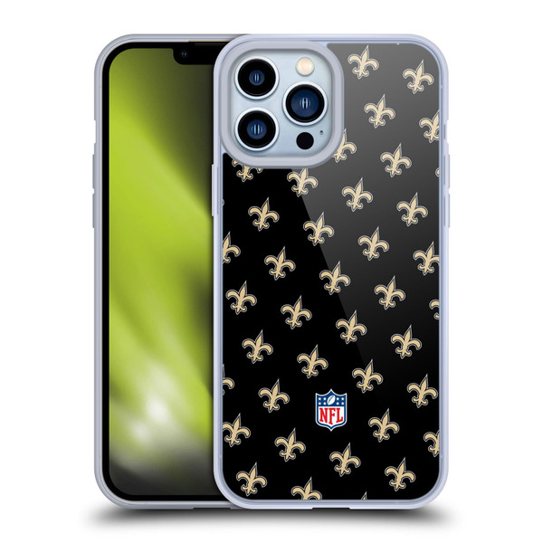 NFL New Orleans Saints Artwork Patterns Soft Gel Case for Apple iPhone 13 Pro Max