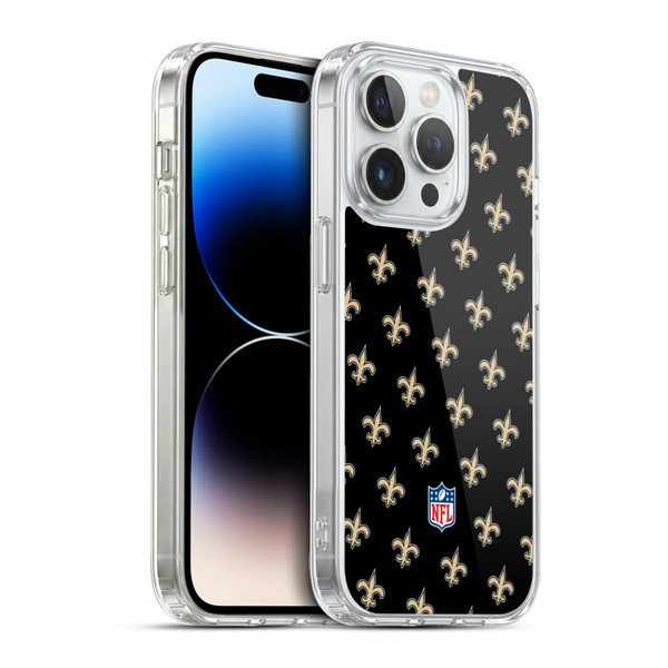 NFL New Orleans Saints Artwork Patterns Soft Gel Case for Apple iPhone 13 Pro & MagSafe