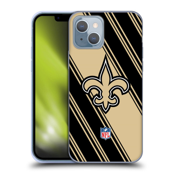 NFL New Orleans Saints Artwork Stripes Soft Gel Case for Apple iPhone 14