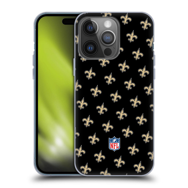 NFL New Orleans Saints Artwork Patterns Soft Gel Case for Apple iPhone 14 Pro