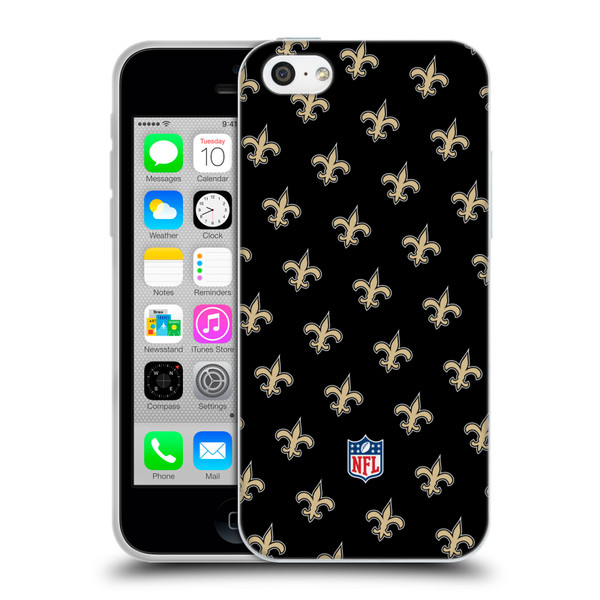 NFL New Orleans Saints Artwork Patterns Soft Gel Case for Apple iPhone 5c