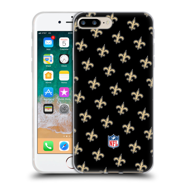NFL New Orleans Saints Artwork Patterns Soft Gel Case for Apple iPhone 7 Plus / iPhone 8 Plus