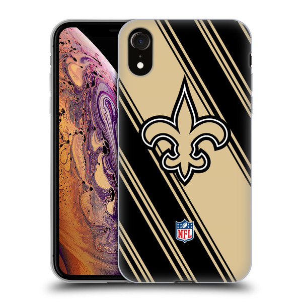 NFL New Orleans Saints Artwork Stripes Soft Gel Case for Apple iPhone XR