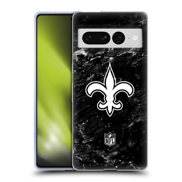 NFL New Orleans Saints Artwork Marble Soft Gel Case for Google Pixel 7 Pro