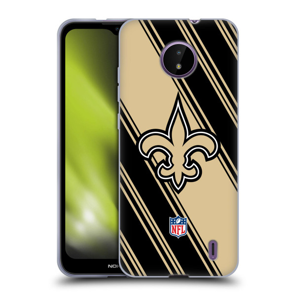 NFL New Orleans Saints Artwork Stripes Soft Gel Case for Nokia C10 / C20
