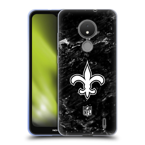 NFL New Orleans Saints Artwork Marble Soft Gel Case for Nokia C21