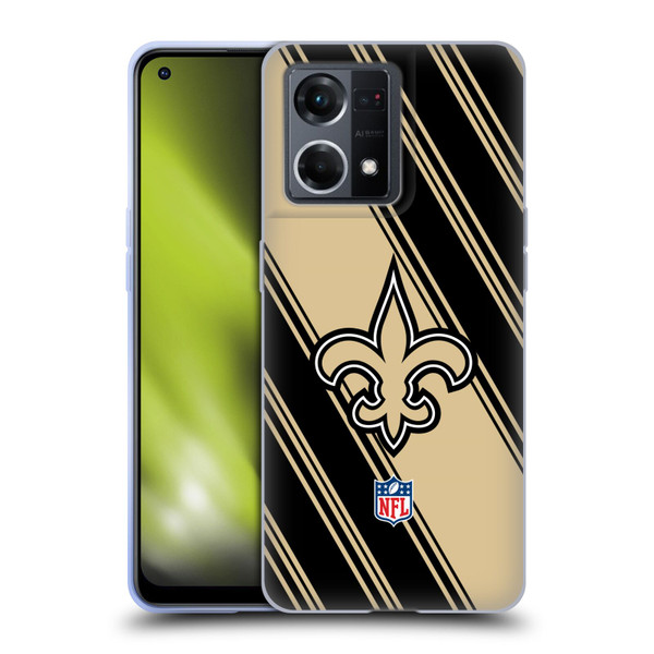 NFL New Orleans Saints Artwork Stripes Soft Gel Case for OPPO Reno8 4G
