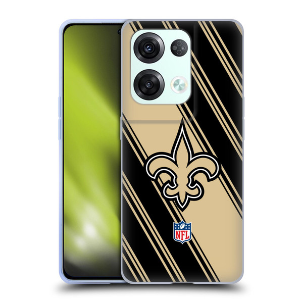 NFL New Orleans Saints Artwork Stripes Soft Gel Case for OPPO Reno8 Pro