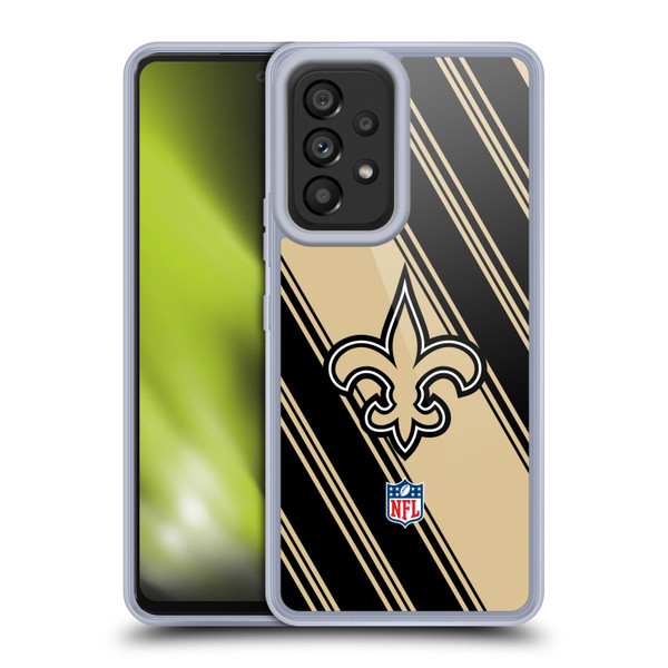 NFL New Orleans Saints Artwork Stripes Soft Gel Case for Samsung Galaxy A53 5G (2022)