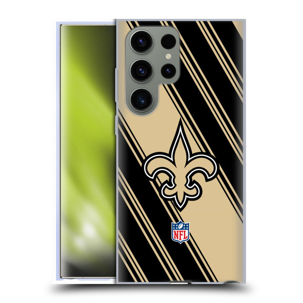 NFL New Orleans Saints Artwork Stripes Soft Gel Case for Samsung Galaxy S23 Ultra 5G