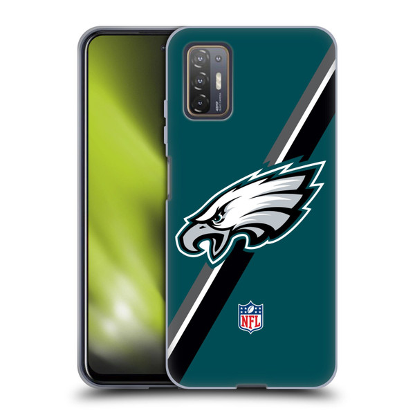 NFL Philadelphia Eagles Logo Stripes Soft Gel Case for HTC Desire 21 Pro 5G
