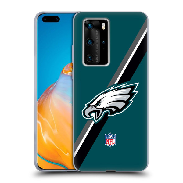 NFL Philadelphia Eagles Logo Stripes Soft Gel Case for Huawei P40 Pro / P40 Pro Plus 5G