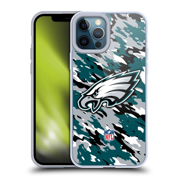 NFL Philadelphia Eagles Logo Camou Soft Gel Case for Apple iPhone 12 Pro Max