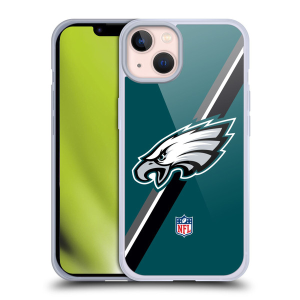 NFL Philadelphia Eagles Logo Stripes Soft Gel Case for Apple iPhone 13