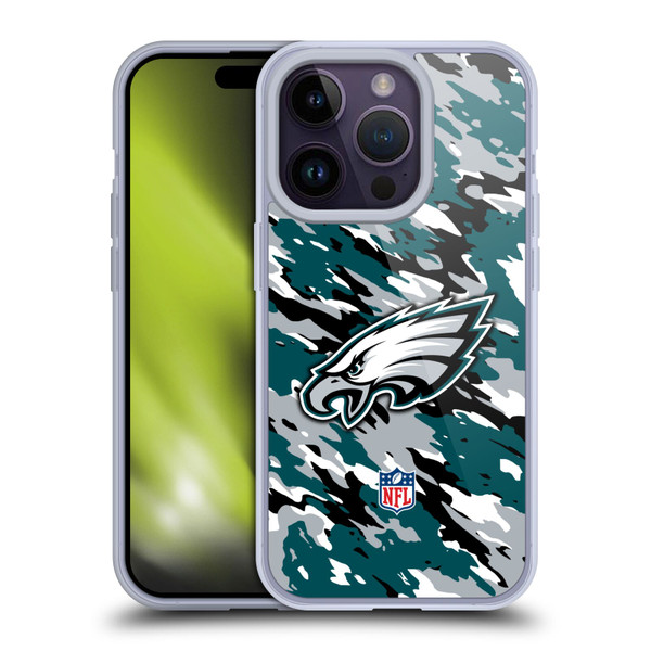 NFL Philadelphia Eagles Logo Camou Soft Gel Case for Apple iPhone 14 Pro