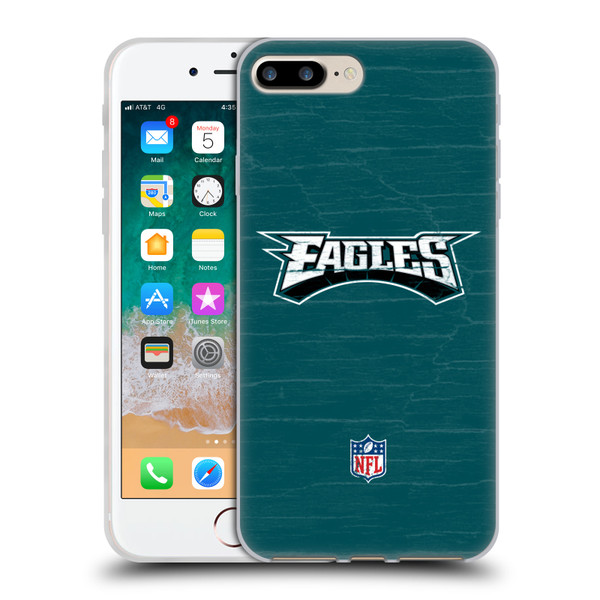 NFL Philadelphia Eagles Logo Distressed Look Soft Gel Case for Apple iPhone 7 Plus / iPhone 8 Plus