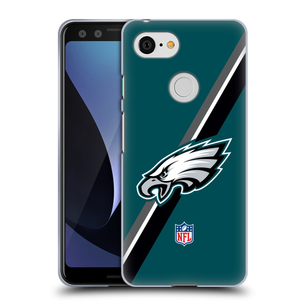 NFL Philadelphia Eagles Logo Stripes Soft Gel Case for Google Pixel 3