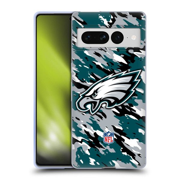 NFL Philadelphia Eagles Logo Camou Soft Gel Case for Google Pixel 7 Pro