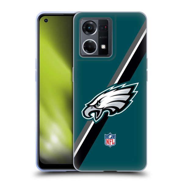 NFL Philadelphia Eagles Logo Stripes Soft Gel Case for OPPO Reno8 4G