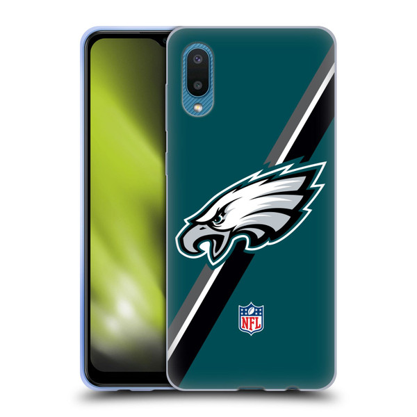 NFL Philadelphia Eagles Logo Stripes Soft Gel Case for Samsung Galaxy A02/M02 (2021)