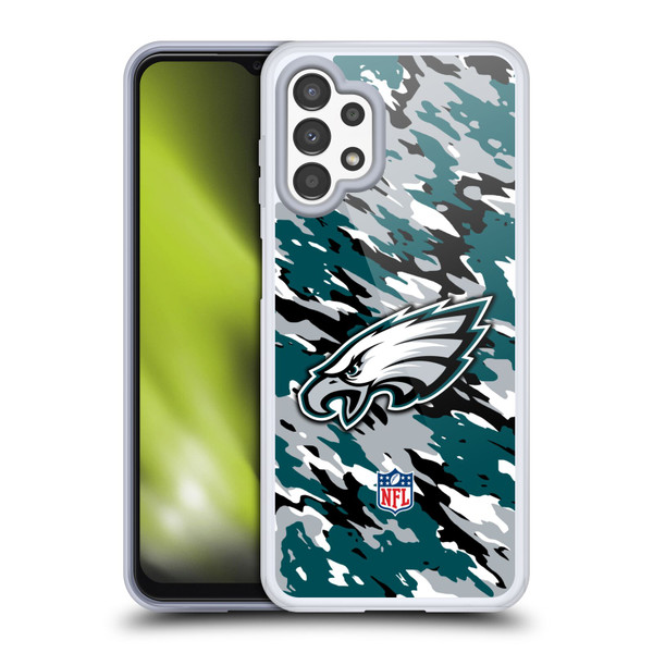 NFL Philadelphia Eagles Logo Camou Soft Gel Case for Samsung Galaxy A13 (2022)