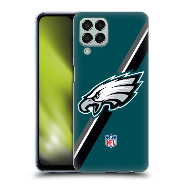 NFL Philadelphia Eagles Logo Stripes Soft Gel Case for Samsung Galaxy M33 (2022)