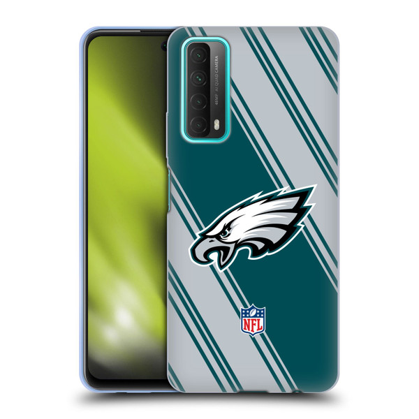 NFL Philadelphia Eagles Artwork Stripes Soft Gel Case for Huawei P Smart (2021)