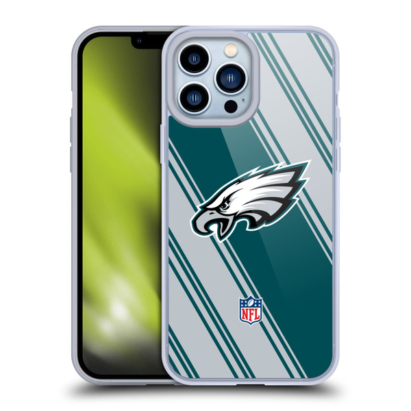 NFL Philadelphia Eagles Artwork Stripes Soft Gel Case for Apple iPhone 13 Pro Max