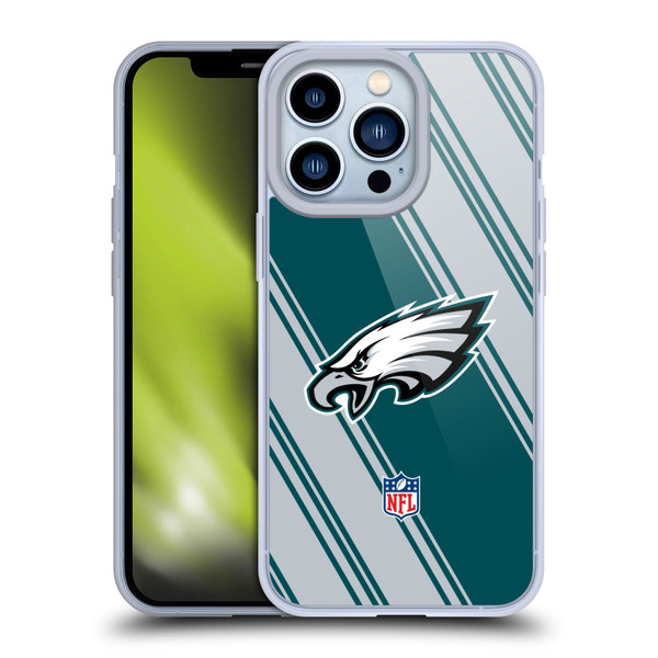 NFL Philadelphia Eagles Artwork Stripes Soft Gel Case for Apple iPhone 13 Pro