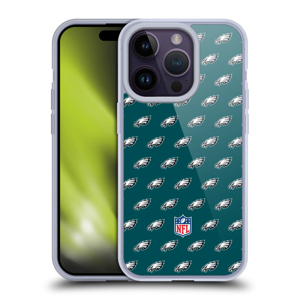NFL Philadelphia Eagles Artwork Patterns Soft Gel Case for Apple iPhone 14 Pro