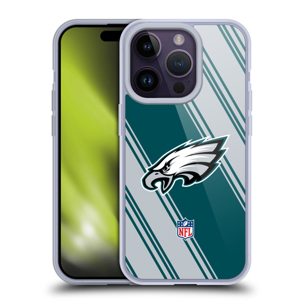 NFL Philadelphia Eagles Artwork Stripes Soft Gel Case for Apple iPhone 14 Pro