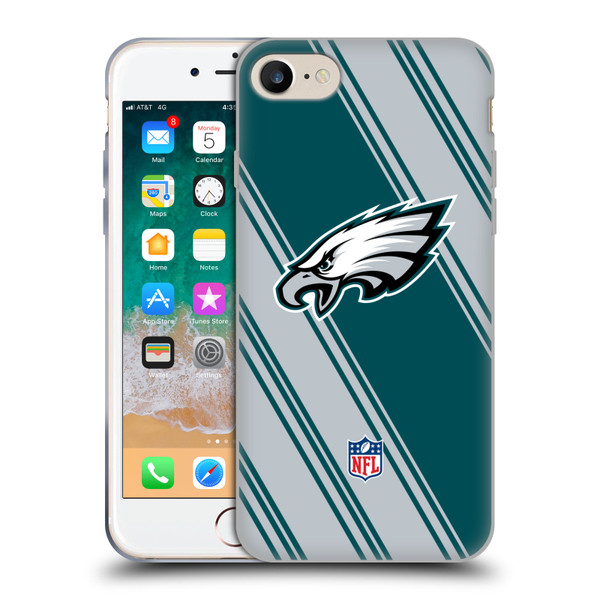 NFL Philadelphia Eagles Artwork Stripes Soft Gel Case for Apple iPhone 7 / 8 / SE 2020 & 2022