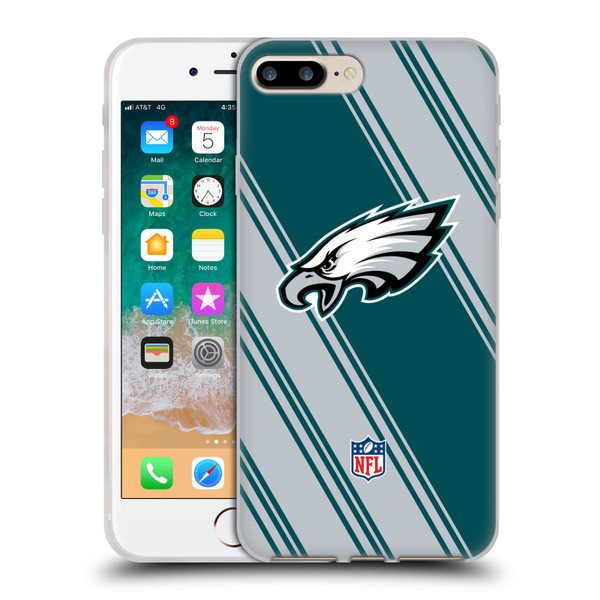 NFL Philadelphia Eagles Artwork Stripes Soft Gel Case for Apple iPhone 7 Plus / iPhone 8 Plus