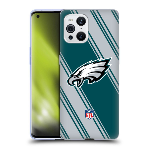 NFL Philadelphia Eagles Artwork Stripes Soft Gel Case for OPPO Find X3 / Pro
