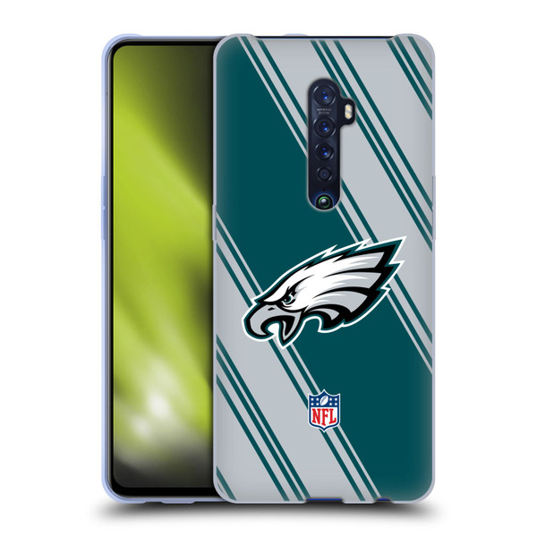 NFL Philadelphia Eagles Artwork Stripes Soft Gel Case for OPPO Reno 2