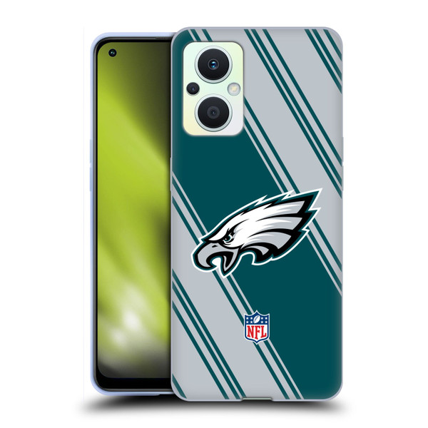 NFL Philadelphia Eagles Artwork Stripes Soft Gel Case for OPPO Reno8 Lite