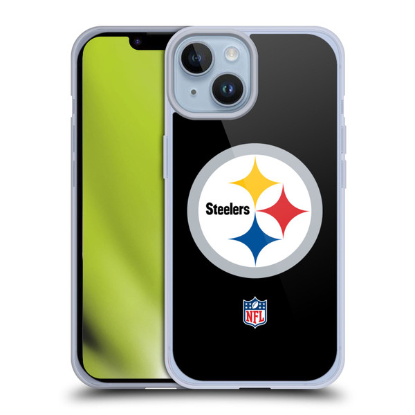 NFL Pittsburgh Steelers Logo Plain Soft Gel Case for Apple iPhone 14